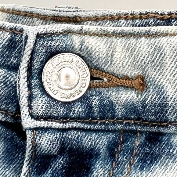 Uniqlo Custom Bleach Tie Dye Denim High Rise Jean Shorts - Picture 3 of 5